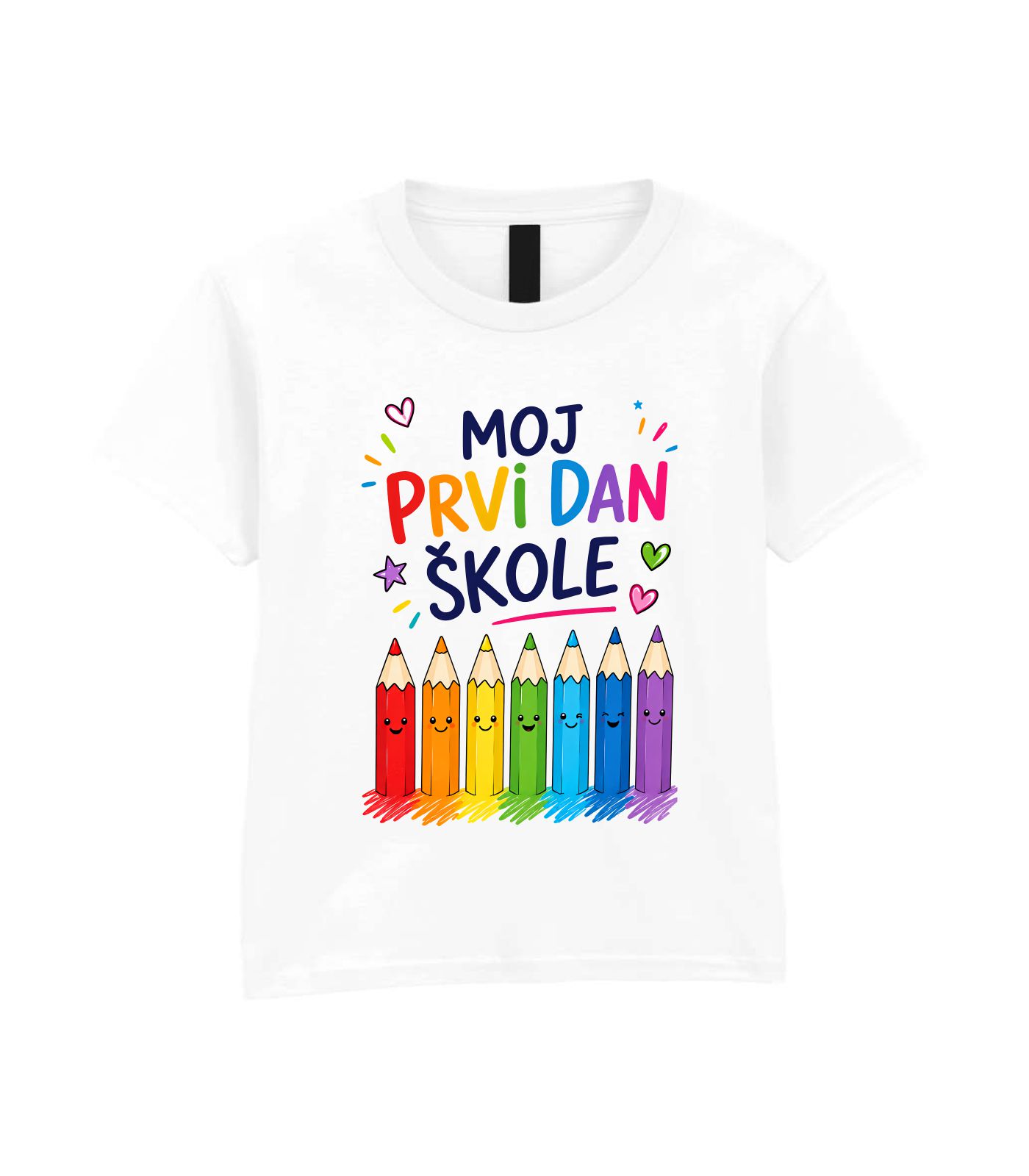 moj_prvi_dan_skole_bijela MOJ PRVI DAN ŠKOLE MAJICA - Slika 1